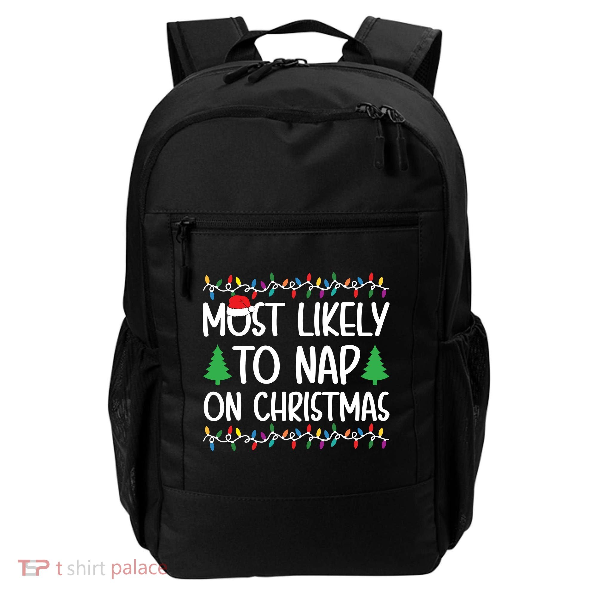 Most Likely To Nap On Christmas Shirts For Family Backpack