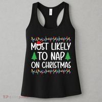 Most Likely To Nap On Christmas Shirts For Family Women's Tank Top thumb 3