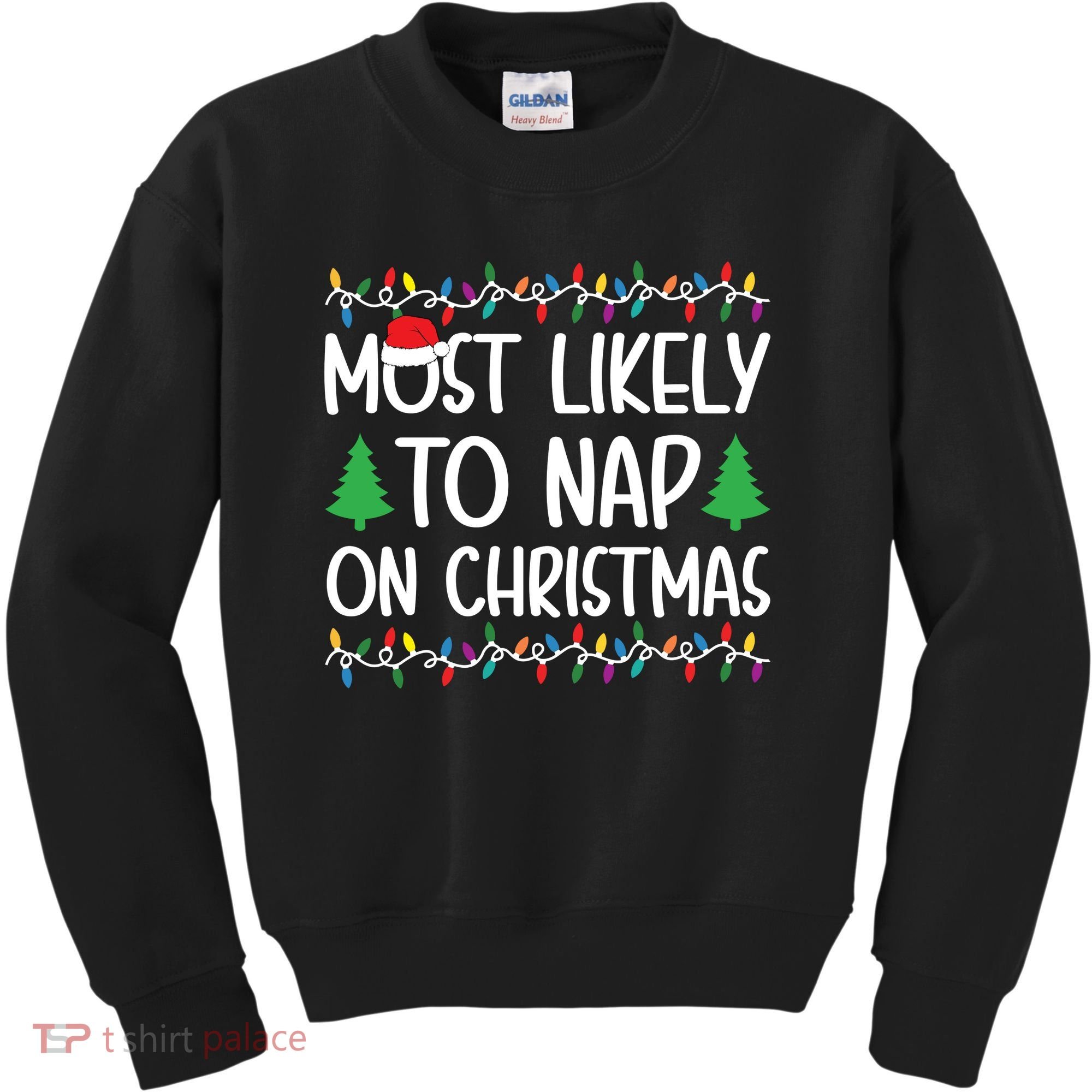 Most Likely To Nap On Christmas Shirts For Family Kids Sweatshirt