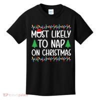 Most Likely To Nap On Christmas Shirts For Family Kids T-Shirt thumb 0
