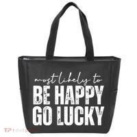 Most Likely To Be Happy Go Lucky St Patricks Day Tote Bag thumb 0