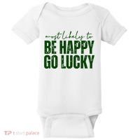 Most Likely To Be Happy Go Lucky St Patricks Day Baby Bodysuit thumb 0