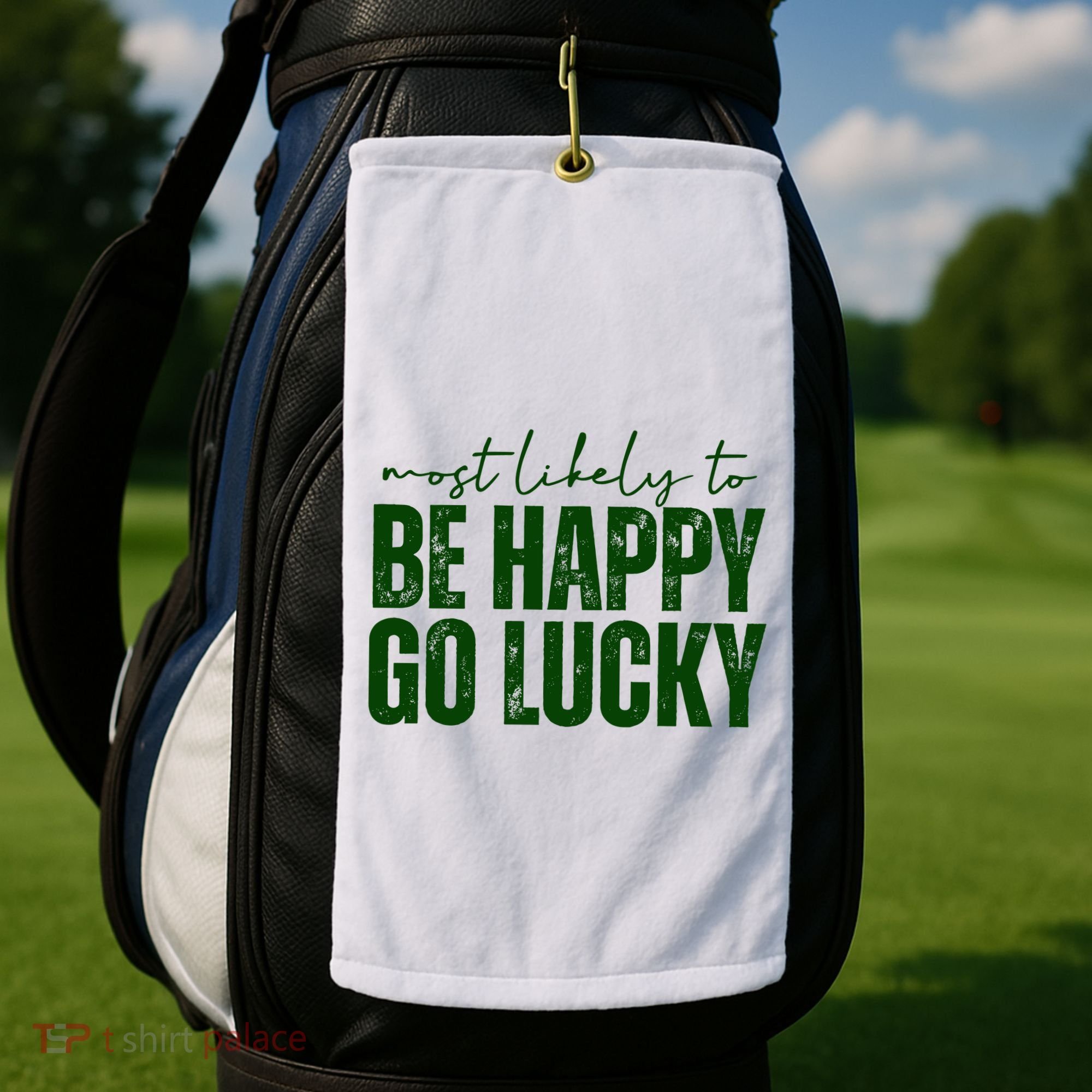 Most Likely To Be Happy Go Lucky St Patricks Day Golf Towel