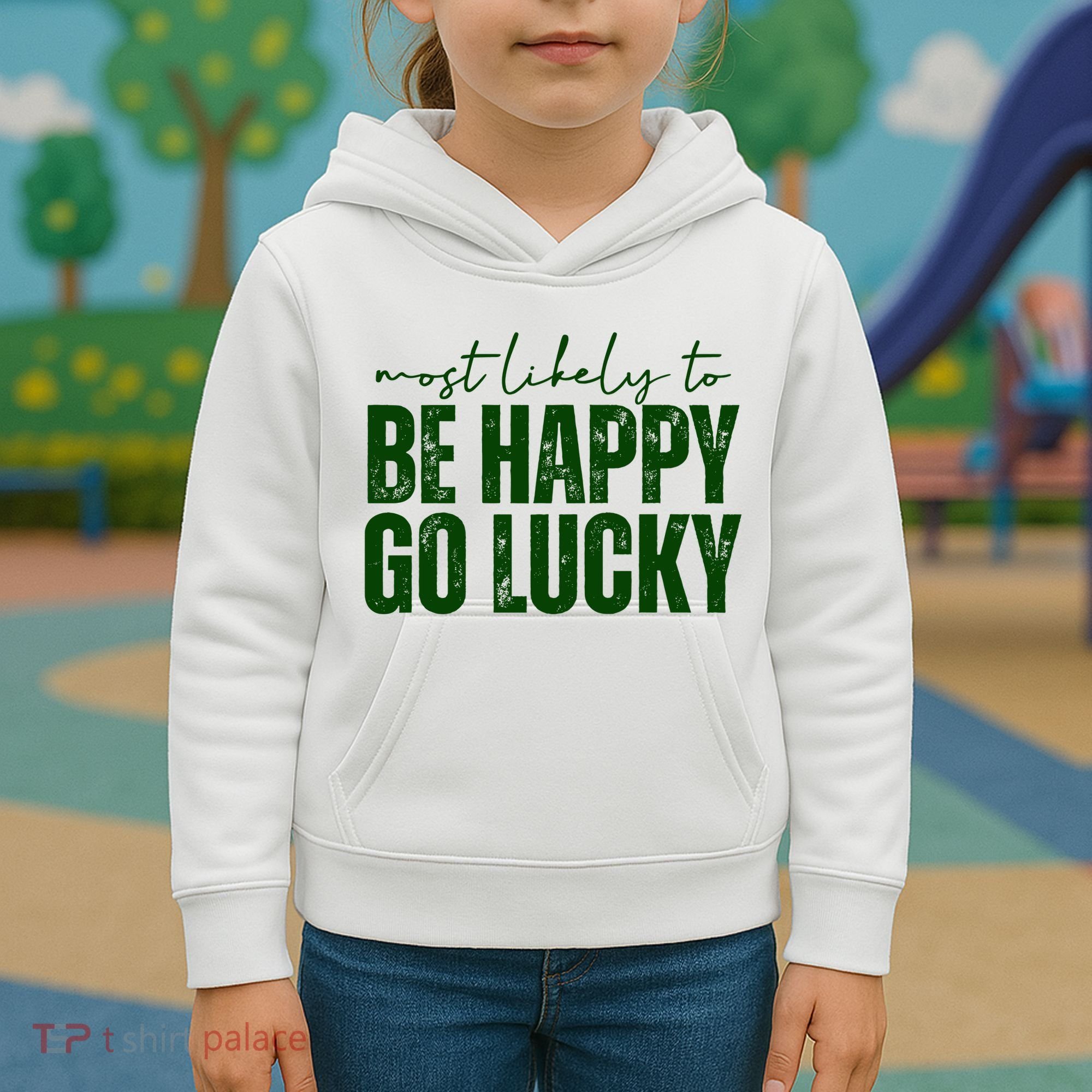 Most Likely To Be Happy Go Lucky St Patricks Day Kids Hoodie
