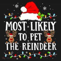 Most Likely To Pet The Reindeer Funny Christmas Family Visor thumb 3