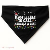 Most Likely To Call Herself Couple Matching Christmas USA-Made Doggie Bandana thumb 0