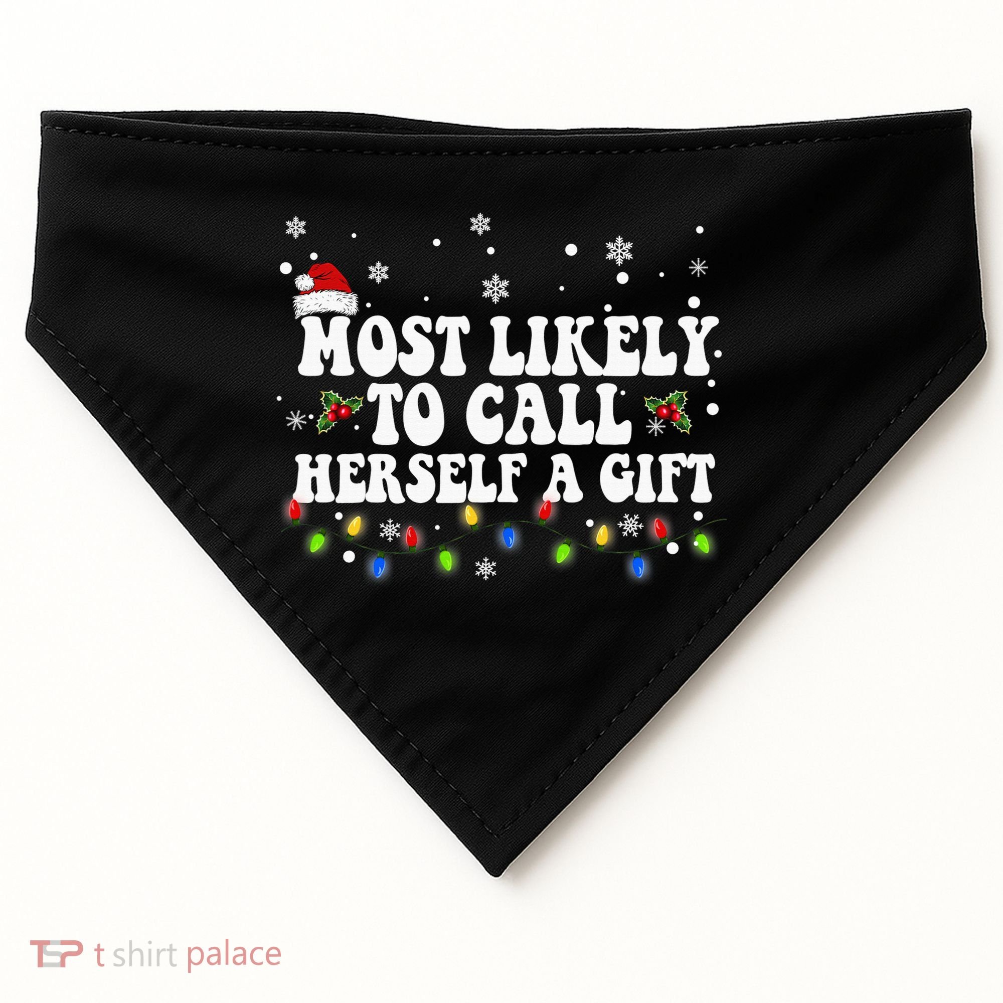 Most Likely To Call Herself Couple Matching Christmas USA-Made Doggie Bandana