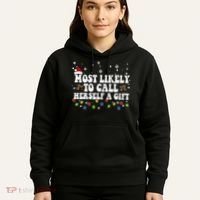 Most Likely To Call Herself Couple Matching Christmas Hoodie thumb 5