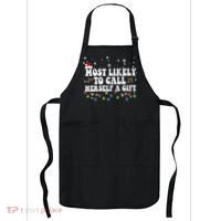Most Likely To Call Herself Couple Matching Christmas Apron thumb 0
