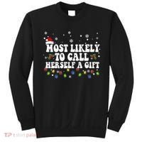 Most Likely To Call Herself Couple Matching Christmas Sweatshirt thumb 0