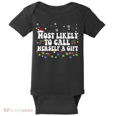 Most Likely To Call Herself Couple Matching Christmas Baby Bodysuit