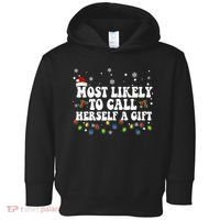 Most Likely To Call Herself Couple Matching Christmas Toddler Hoodie thumb 0