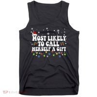 Most Likely To Call Herself Couple Matching Christmas Tank Top thumb 0