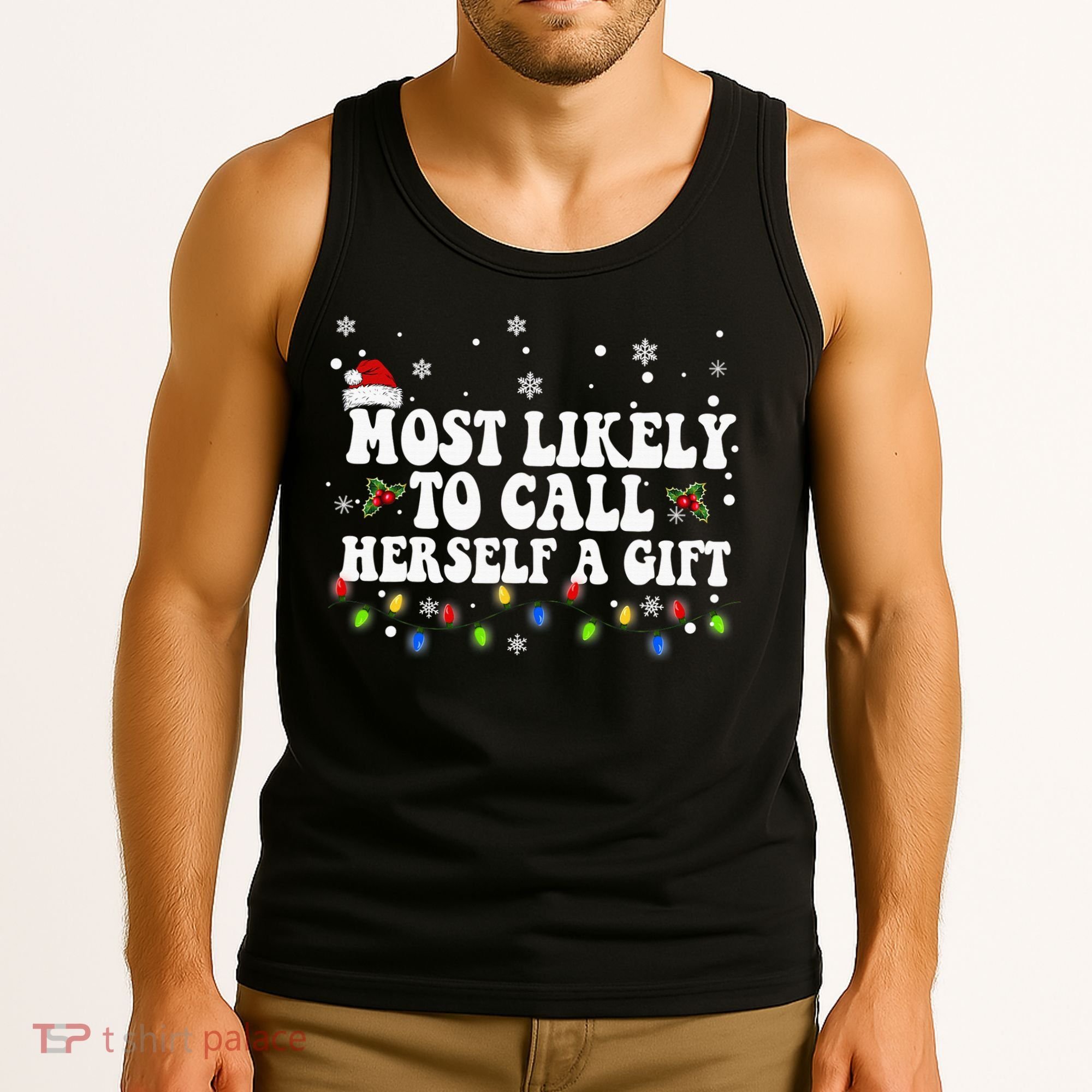 Most Likely To Call Herself Couple Matching Christmas Tank Top
