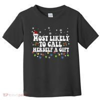 Most Likely To Call Herself Couple Matching Christmas Toddler T-Shirt thumb 0