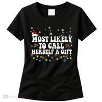 Most Likely To Call Herself Couple Matching Christmas Women's T-Shirt thumb 0
