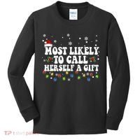 Most Likely To Call Herself Couple Matching Christmas Kids Long Sleeve Shirt thumb 0