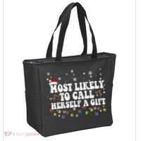 Most Likely To Call Herself Couple Matching Christmas Tote Bag thumb 2
