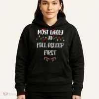 Most Likely To Fall Asleep First Christmas Shirts For Family Hoodie thumb 5