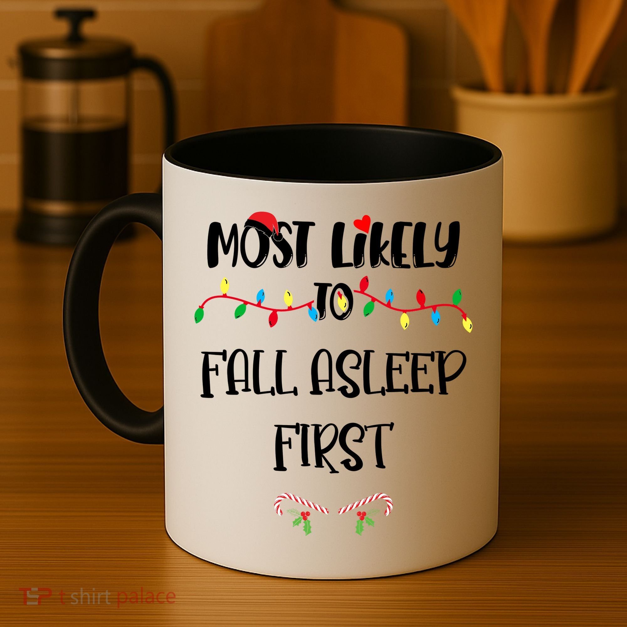Most Likely To Fall Asleep First Christmas Shirts For Family Coffee Mug