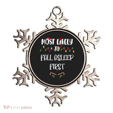 Most Likely To Fall Asleep First Christmas Shirts For Family Ornament