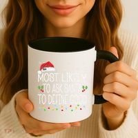 Most Likely To Ask Santa To Define Good Christmas Matching Coffee Mug thumb 3