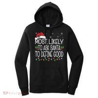 Most Likely To Ask Santa To Define Good Christmas Matching Women's Hoodie thumb 0