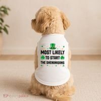 Most Likely To Start The Shenanigans Funny St Patricks Day Doggie Tank thumb 2