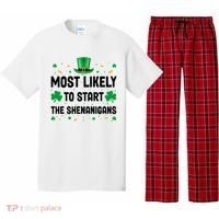 Most Likely To Start The Shenanigans Funny St Patricks Day Pajama Set thumb 0