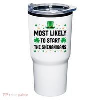 Most Likely To Start The Shenanigans Funny St Patricks Day Tumbler thumb 0