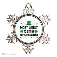Most Likely To Start The Shenanigans Funny St Patricks Day Ornament thumb 0