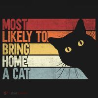 Most Likely To Bring Home A Cat Retro Vintage Cat Mom Cat Dad Kids Hoodie thumb 5