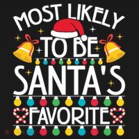 Most Likely To Be SantaS Favorite Family Christmas Gift USA-Made Doggie Bandana thumb 2