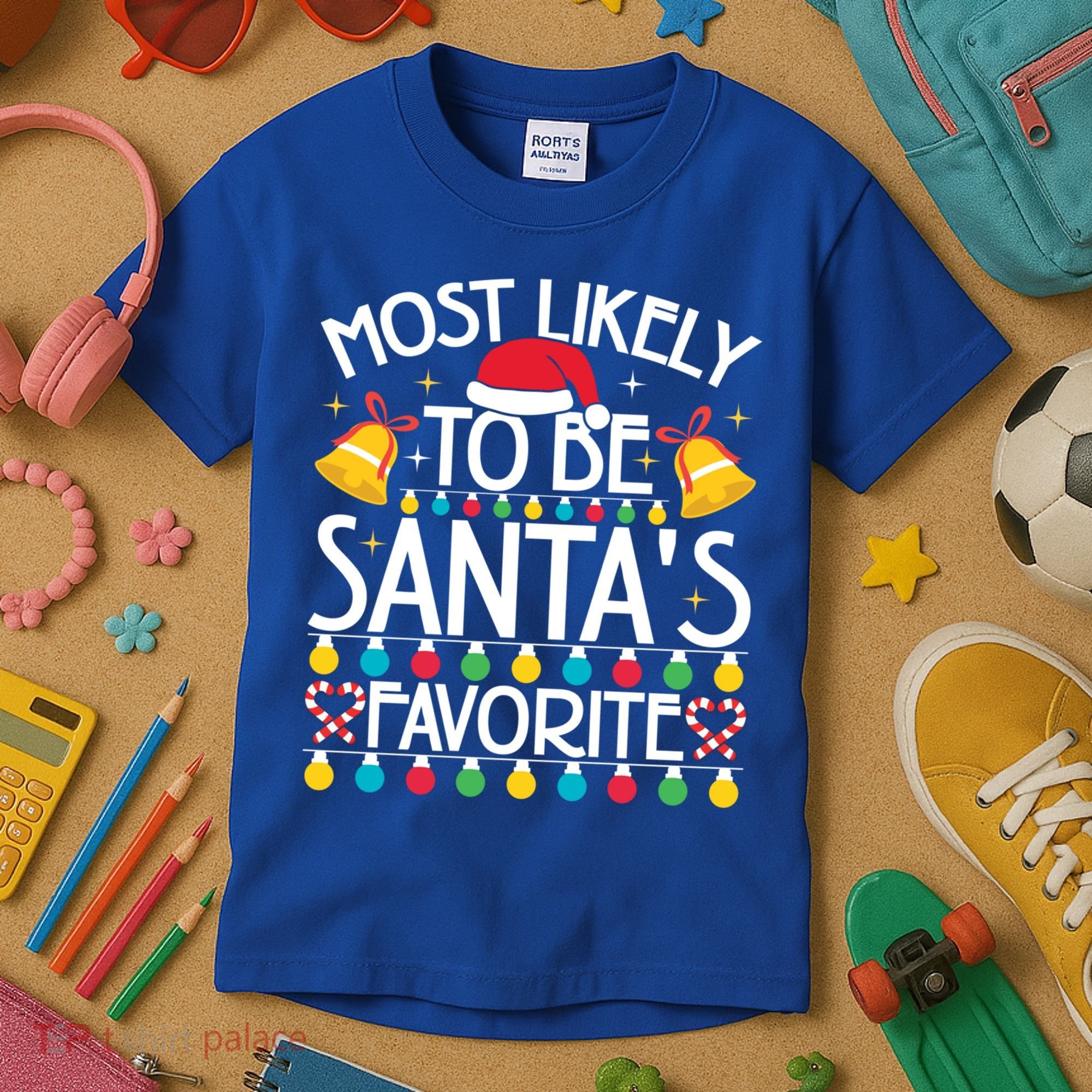 Most Likely To Be SantaS Favorite Family Christmas Gift Kids T-Shirt