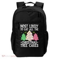 Most Likely To Eat All The Christmas Tree Cakes Funny Xmas Backpack thumb 0