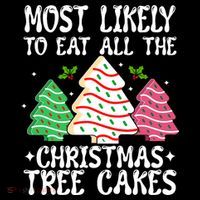 Most Likely To Eat All The Christmas Tree Cakes Funny Xmas Coffee Mug thumb 5