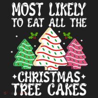 Most Likely To Eat All The Christmas Tree Cakes Funny Xmas Beanie thumb 2