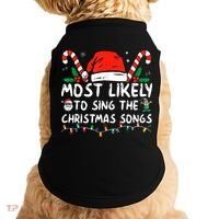 Most Likely To Sing The Christmas Songs Christmas Matching Doggie Tank thumb 0