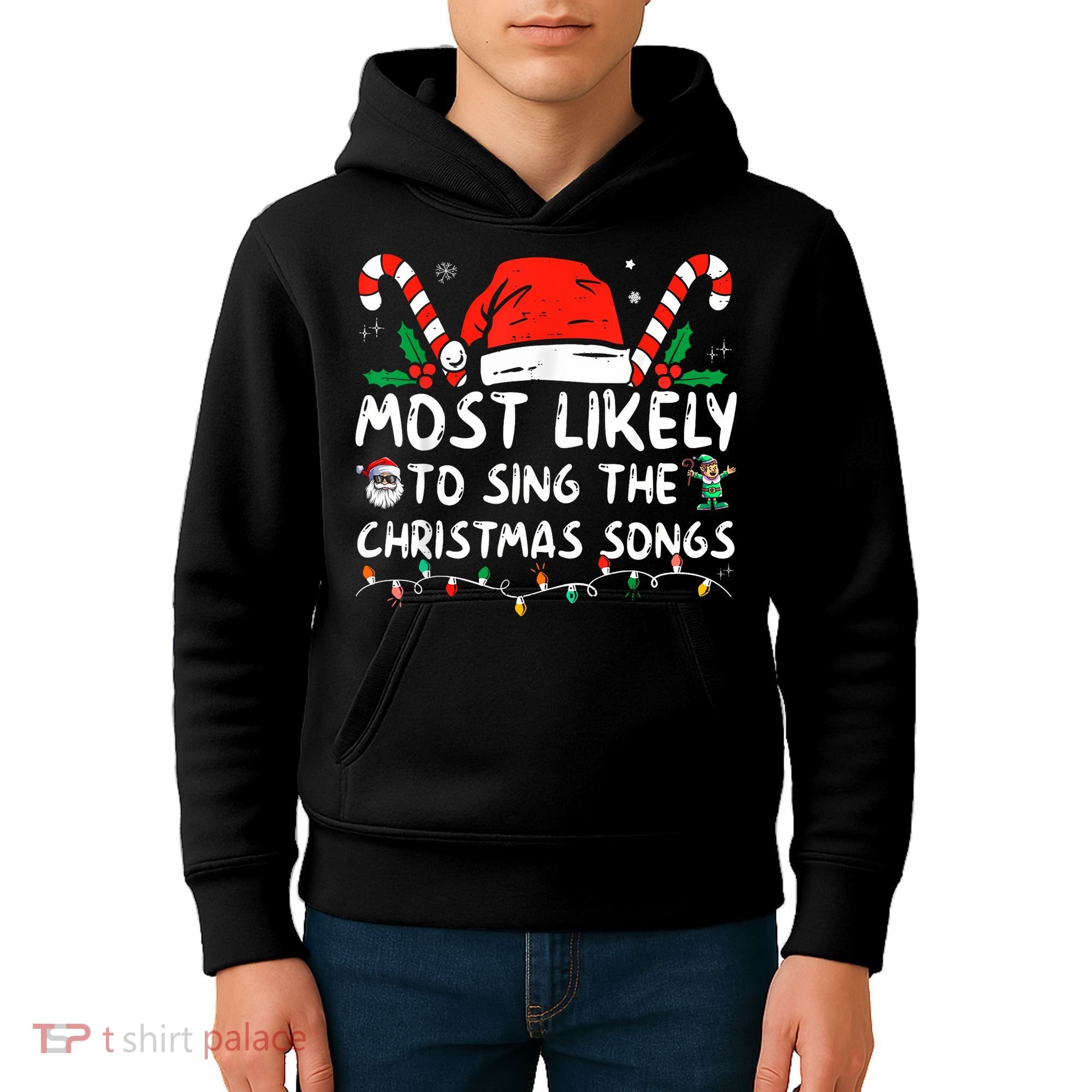 Most Likely To Sing The Christmas Songs Christmas Matching Kids Hoodie