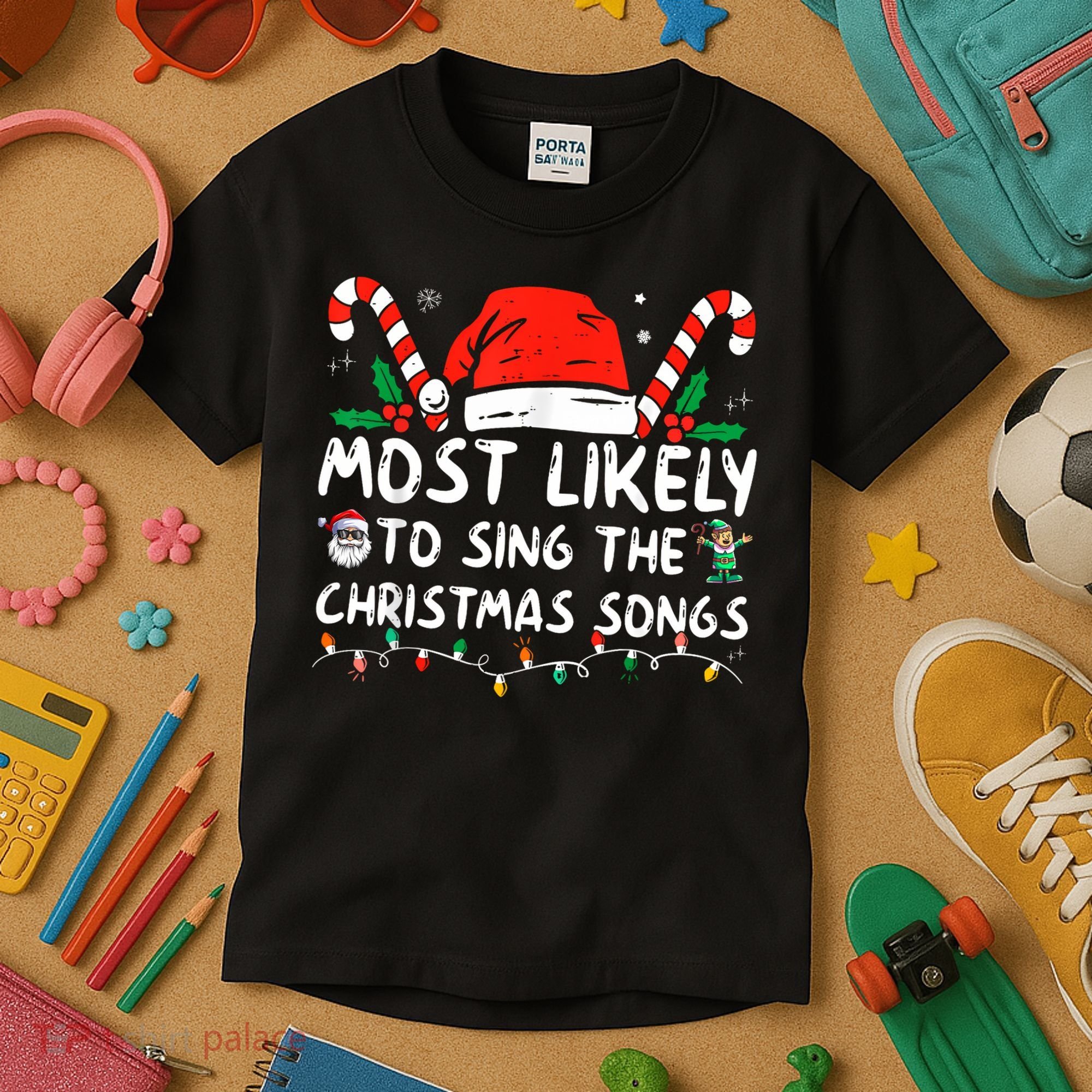Most Likely To Sing The Christmas Songs Christmas Matching Kids T-Shirt