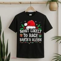 Most Likely To Race SantaS Sleigh Family Christmas Pajamas T-Shirt thumb 2