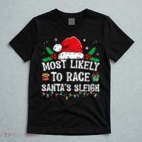 Most Likely To Race SantaS Sleigh Family Christmas Pajamas T-Shirt thumb 5