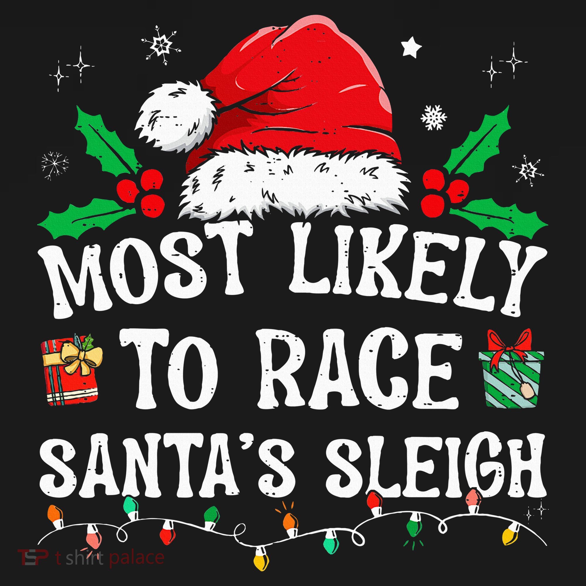 Most Likely To Race SantaS Sleigh Family Christmas Pajamas Women's Tank Top