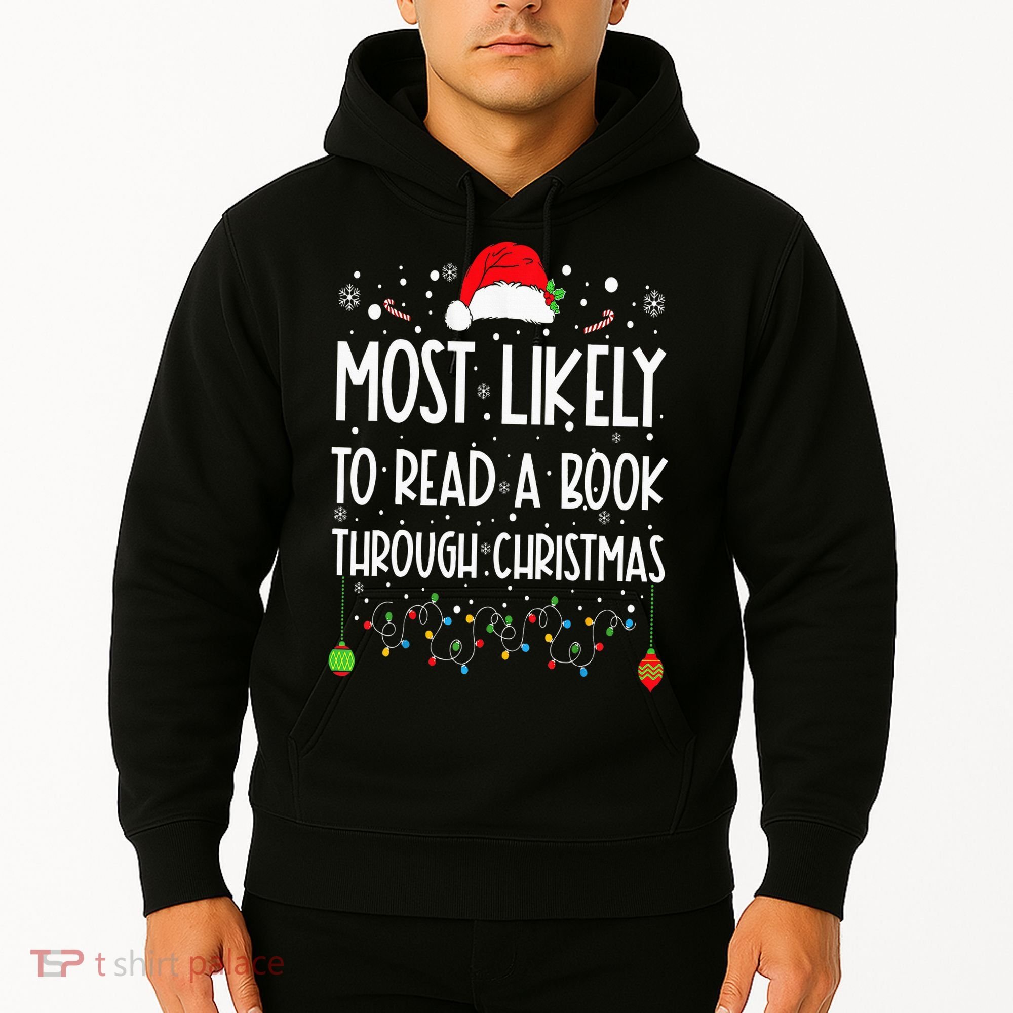 Most Likely To Read A Book Matching Family Christmas Hoodie