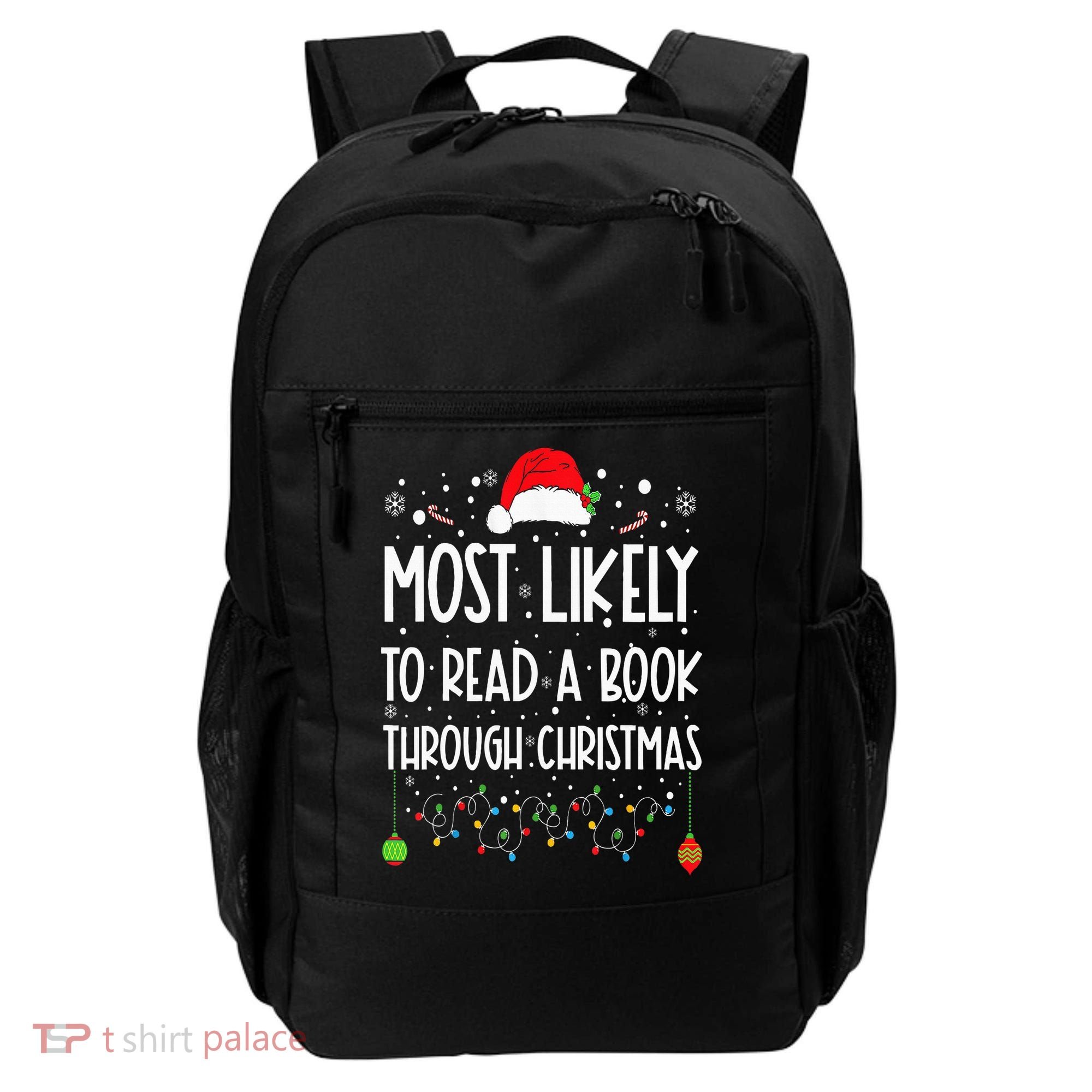 Most Likely To Read A Book Matching Family Christmas Backpack