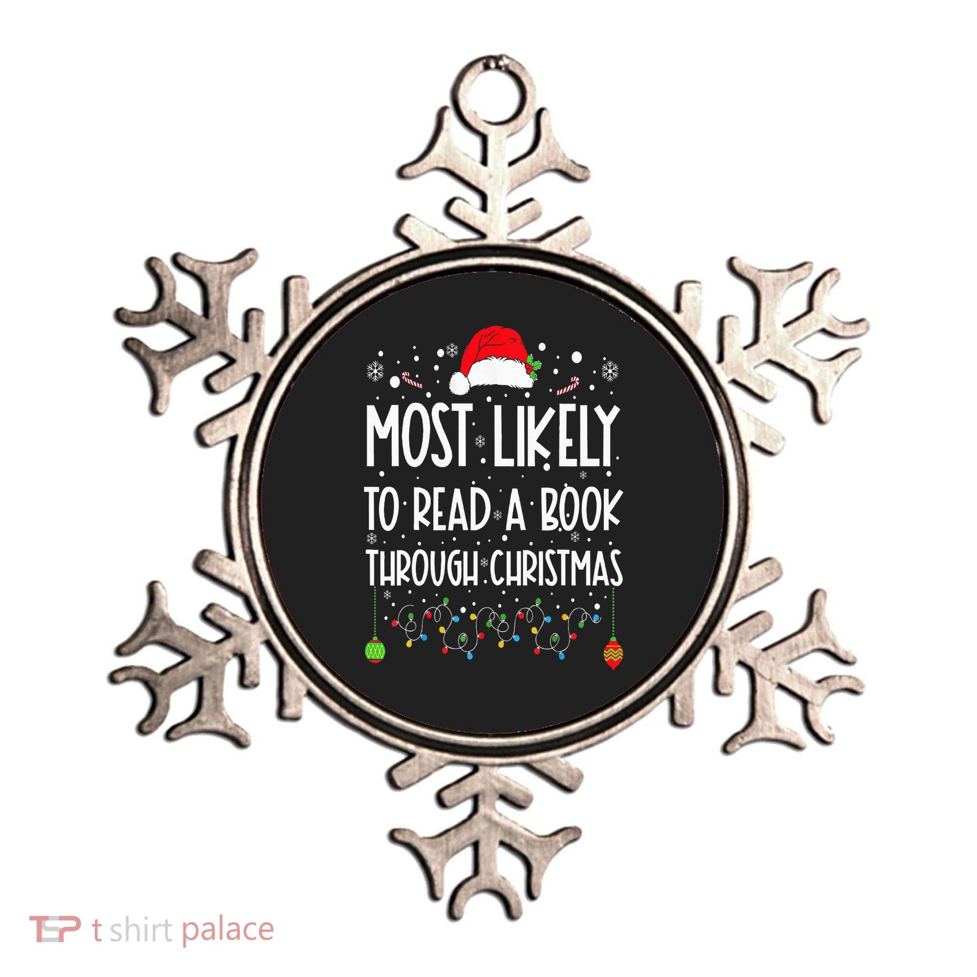 Most Likely To Read A Book Matching Family Christmas Ornament