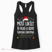 Most Likely To Read A Book Matching Family Christmas Women's Tank Top thumb 0