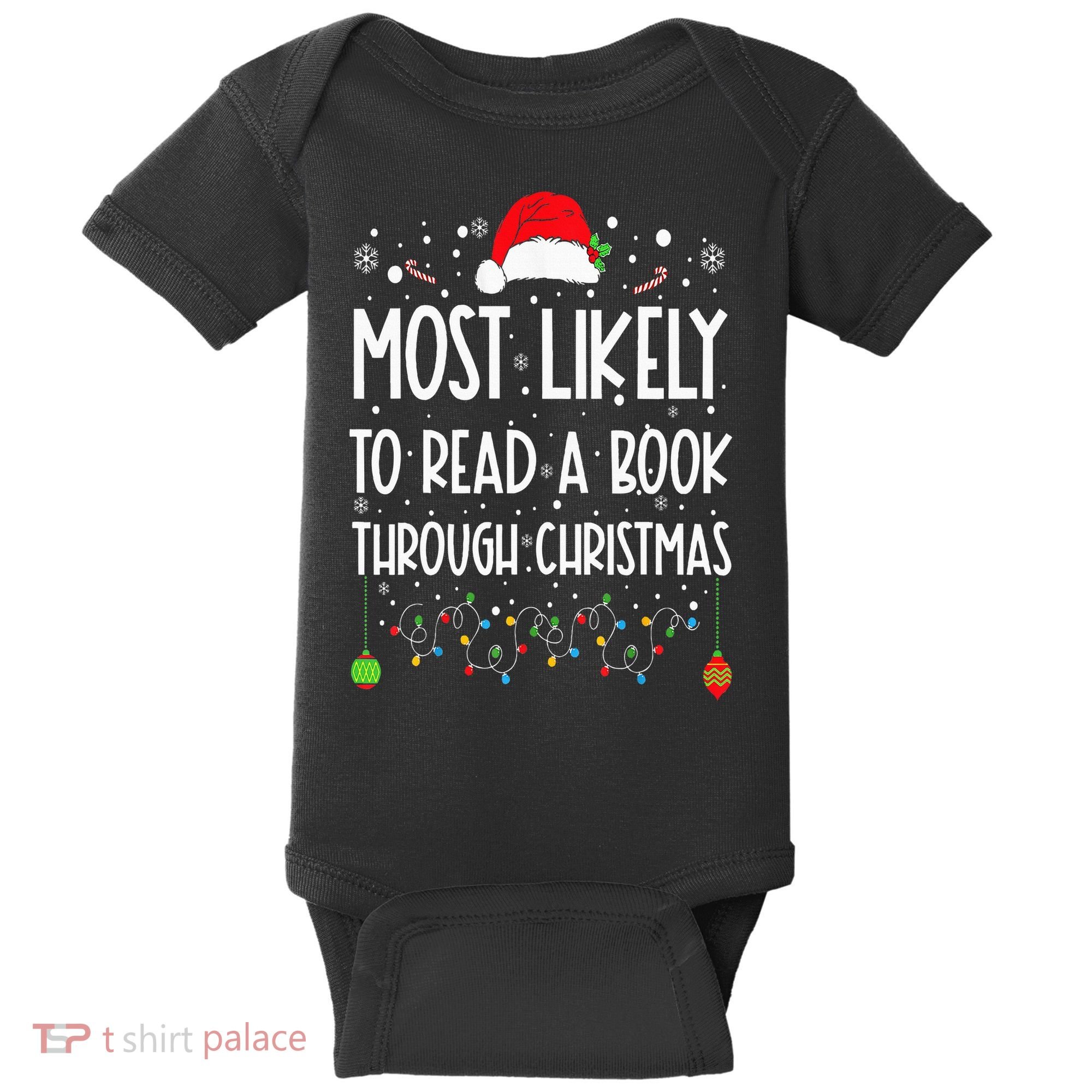 Most Likely To Read A Book Matching Family Christmas Baby Bodysuit