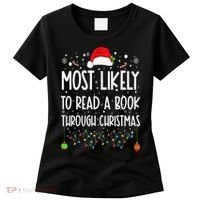Most Likely To Read A Book Matching Family Christmas Women's T-Shirt thumb 0