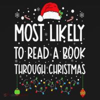 Most Likely To Read A Book Matching Family Christmas Kids Long Sleeve Shirt thumb 2